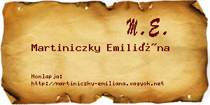 Martiniczky Emiliána névjegykártya
